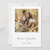 Boho moderne minimalistische foto bruiloft kaart (Achterkant)