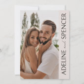 Boho moderne minimalistische foto bruiloft kaart (Achterkant)