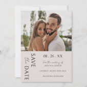 Boho moderne minimalistische foto bruiloft save the date (Voorkant)
