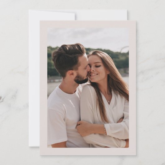 Boho moderne minimalistische foto bruiloft save the date (Achterkant)