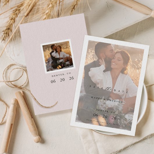 Boho Moderne minimalistische foto Save the Date
