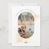 Boho Moderne Minimalistische Gouden Splash Foto Ke Feestdagenkaart (Achterkant)