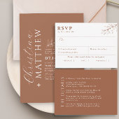 Boho moderne minimalistische licht terracotta brui kaart