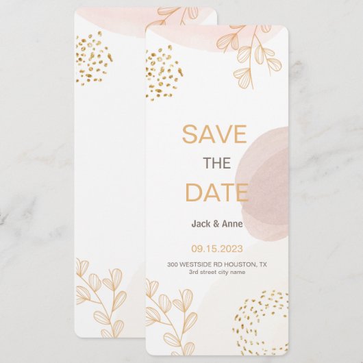 Boho Moderne Minimalistische Save The Date (Voorkant / Achterkant)