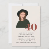 Boho Moderne Minimalistische Terracotta 40e Verjaa Kaart (Voorkant)