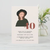 Boho Moderne Minimalistische Terracotta 40e Verjaa Kaart (Staand voorkant)