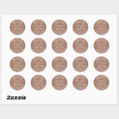 Boho Moderne Mocha Mousse Elegante Rustieke Huweli Ronde Sticker (Vel)