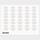 Boho Moderne Mocha Mousse Elegante Rustieke Huweli Ronde Sticker (Vel)