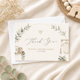 Boho Moderne Nesting Party Bedankkaart
