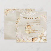 Boho moderne palmbloem bedankkaart (Voorkant / Achterkant)