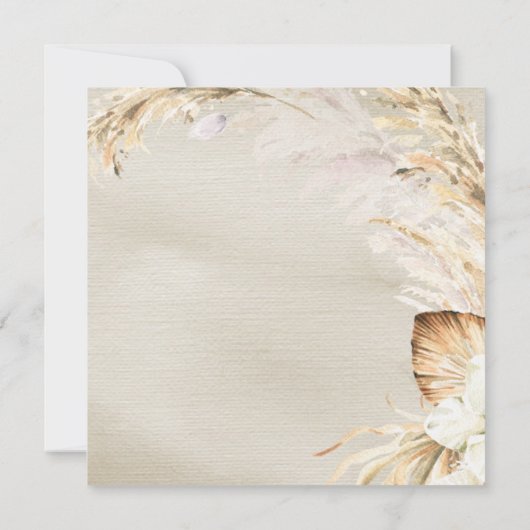 Boho moderne palmbloem bedankkaart (Achterkant)