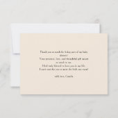 Boho Moderne Pampas Gras Baby Shower Bedankkaart (Achterkant)