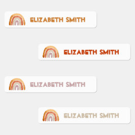 Boho Moderne Regenboog Gepersonaliseerde Naam Scho Labels