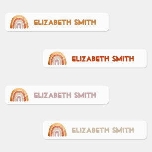 Boho Moderne Regenboog Gepersonaliseerde Naam Scho Labels