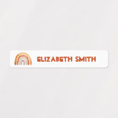 Boho Moderne Regenboog Gepersonaliseerde Naam Scho Labels (Design 2)