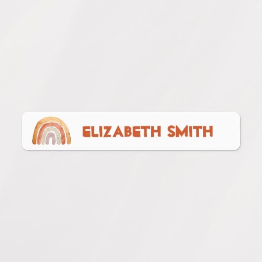 Boho Moderne Regenboog Gepersonaliseerde Naam Scho Labels (Design 2)