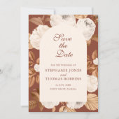 Boho Moderne Terracotta Save the Date Kaart (Voorkant)
