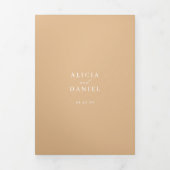 Boho moderne trouwfoto RSVP details QR-code Drieluik Uitnodiging (Cover)