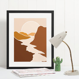 boho moderne wandkunst print, waarde poster papier