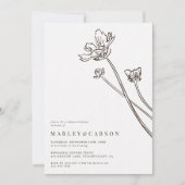 Boho Moderne Wilde Bloemen Bruiloft Rehearsal Dine Kaart (Voorkant)