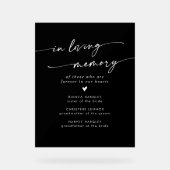 Boho moderne zwarte bruiloft in liefdevolle herinn acryl bord (Voorkant)