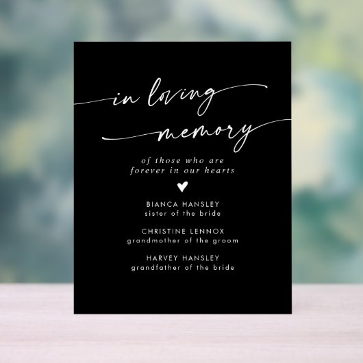 Boho moderne zwarte bruiloft in liefdevolle herinn acryl bord (Neutraal)