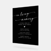 Boho moderne zwarte bruiloft in liefdevolle herinn acryl bord (Hoek)