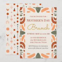 Boho Moederdag Brunch Uitnodigingskaart