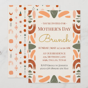 Boho Moederdag Brunch Uitnodigingskaart Kaart