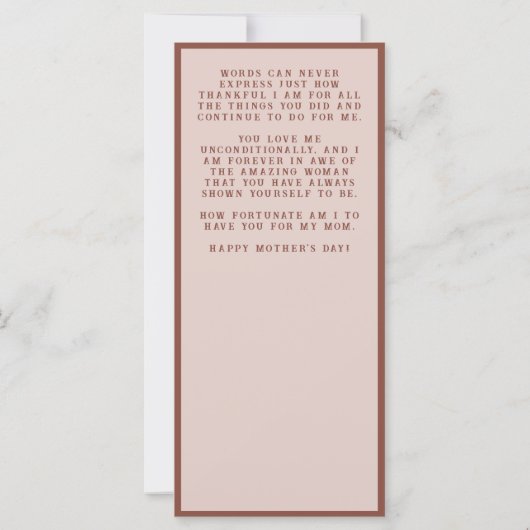 Boho Moederdag Kaart (Rust/Peach) (Achterkant)