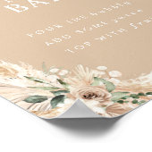 Boho Momosa Beige Pampas Grass Bar Poster (Hoek)