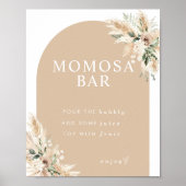 Boho Momosa Beige Pampas Grass Bar Poster (Voorkant)