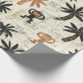 Boho Monkey Jungle Safari Patroon Cadeaupapier (Hoek)