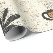 Boho Monkey Jungle Safari Patroon Cadeaupapier (Rol Hoek)