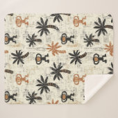 Boho Monkey Jungle Safari Patroon Sherpa Deken (Voorkant (horizontaal))