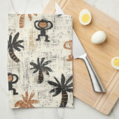 Boho Monkey Jungle Safari Patroon Theedoek (Quarter Fold)