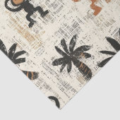Boho Monkey Jungle Safari Patroon Tissuepapier (Detail)