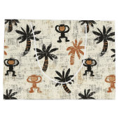 Boho Monkey Jungle Safari Pattern Groot Cadeauzakje (Achterkant)