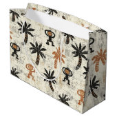 Boho Monkey Jungle Safari Pattern Groot Cadeauzakje (Achterkant Gekanteld)