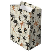 Boho Monkey Jungle Safari Pattern Medium Cadeauzakje (Achterkant Gekanteld)