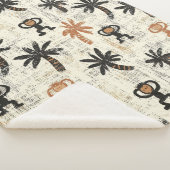 Boho Monkey Jungle Safari Pattern Sherpa Deken (3/4)