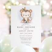 Boho Monkey Tribal Waterverf Bohemen Baby shower Kaart