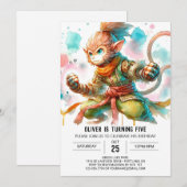 Boho Monkey verjaardag Kaart (Voorkant / Achterkant)