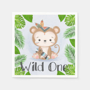 Boho Monkey Wild Op een dag Servet