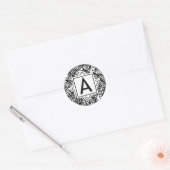 Boho Monogram A Ronde Sticker (Envelop)