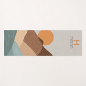 Boho Monogram Abstract Zonnegebergte Yogamat (Voorkant (horizontaal))