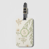Boho Monogram Cottagecore Cadeau Bagagelabel (Voorkant (verticaal))