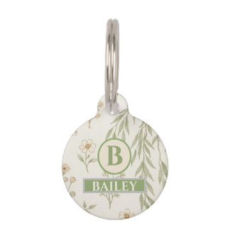 Boho Monogram Cottagecore Cadeau Huisdierpenning
