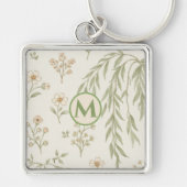 Boho Monogram Cottagecore Cadeau Sleutelhanger (Voorkant)
