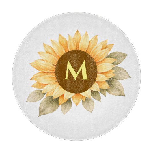 Boho Monogram Cottagecore Cadeau Snijplank (Voorkant)
